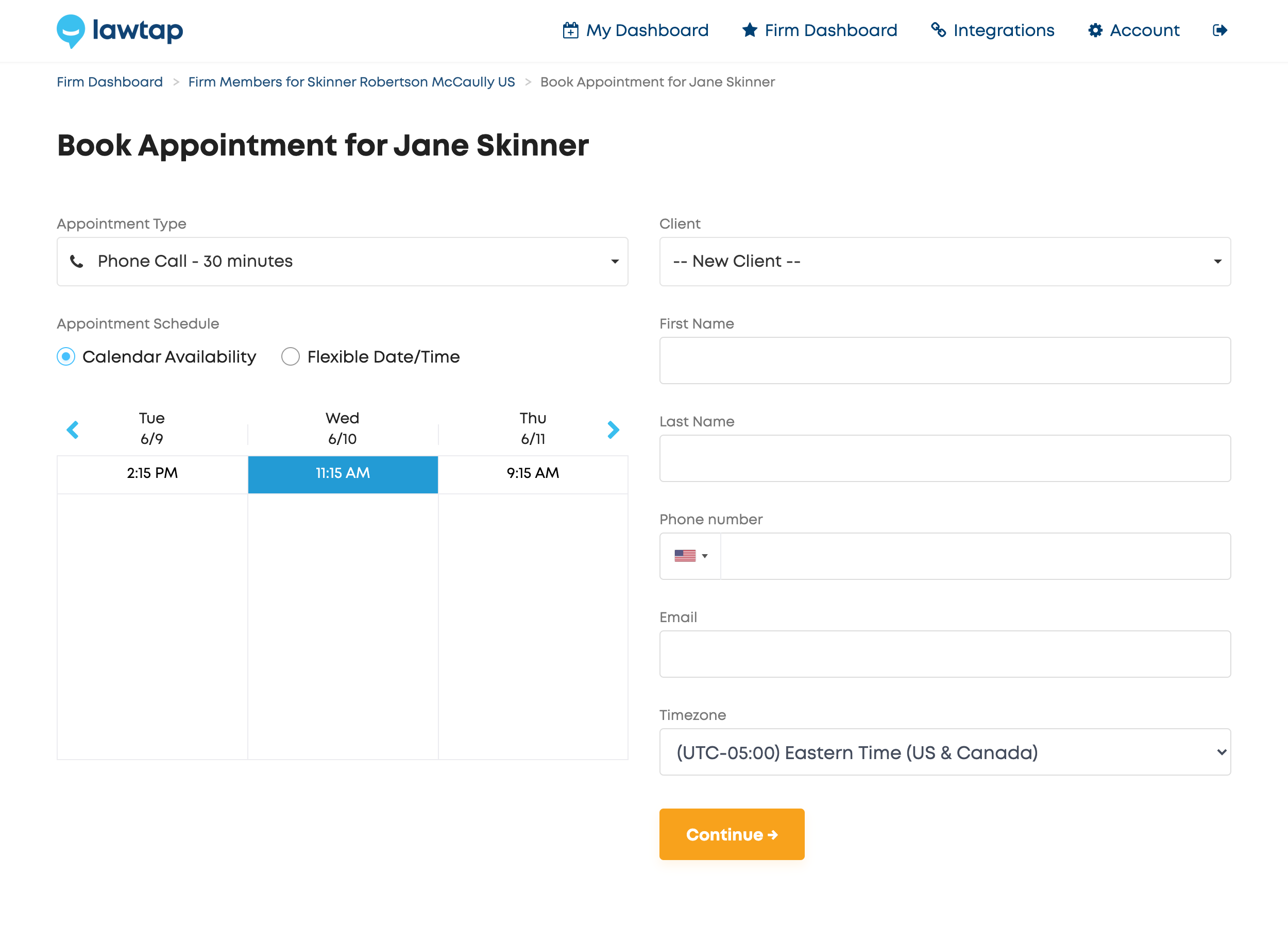LawTap Screenshot - Law Firm Profile