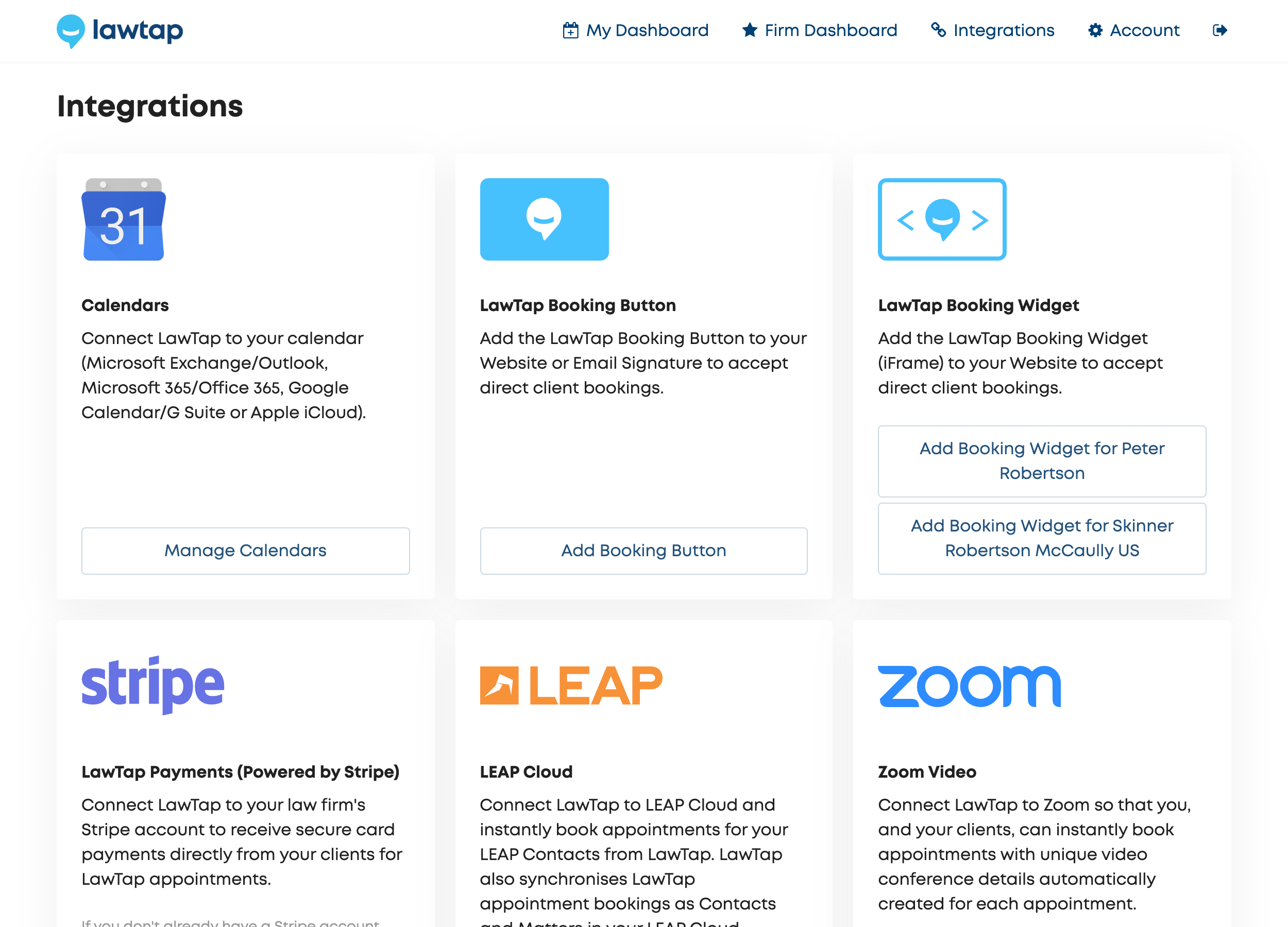 LawTap Screenshot - Integrations